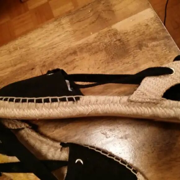 H&M Tie-strap Espadrilles Strappy Sandals Summer Shoes - Picture 2 of 4